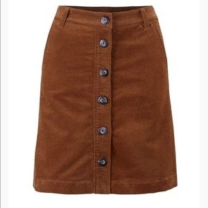 Cabi #3755 University Skirt. Corduroy button up.